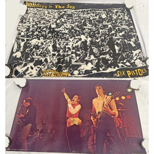 1653 - TWO SEX PISTOLS POSTERS, SEX PISTOLS HOLIDAYS IN THE SUN AND SEX PISTOLS CATALOGUE NUMBER 3127, 70 X... 