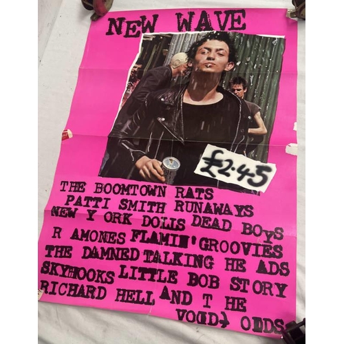 1657 - NEW WAVE POSTER, THE BOOMTOWN RATS, PATTI SMITH RUNAWAYS, NEW YORK DOLLS DEAD BOYS ETC 70CM X 50 CM