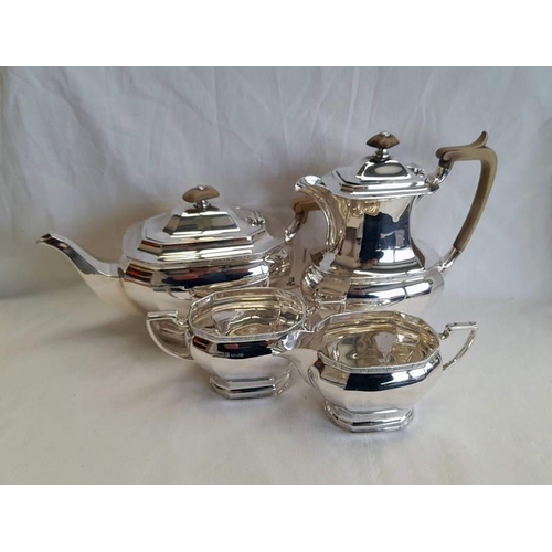 3 - SILVER 4 PIECE TEA SERVICE WITH CELTIC KNOT DECORATION BY COOPER BROS & SONS, SHEFFIELD 1964 - 1700 ... 