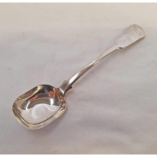 46 - 19TH CENTURY SCOTTISH PROVINCIAL SILVER FIDDLE PATTERN JAM SPOON BY THOMAS SHANNON, DUNDEE CIRCA 187... 