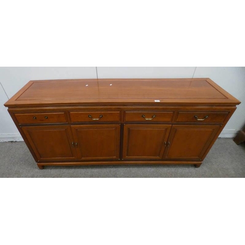 5089 - CHINESE HARDWOOD SIDEBOARD WITH 4 DRAWERS OVER 4 PANEL DOORS. 87 CM TALL X 183 CM LONG