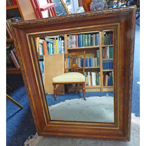 5140 - GILT FRAMED RECTANGULAR MIRROR.  55CM TALL X 41 CM WIDE