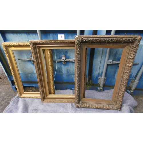 5151 - 3 DECORATIVE CARVED GILT PICTURE FRAMES, DIMENSIONS OF LARGEST 36CM TALL X 62CM WIDE