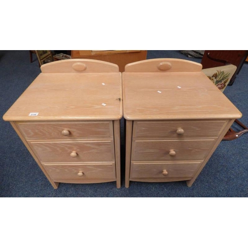 5156 - PAIR OF STAG 3 DRAWER BEDSIDE CHESTS.