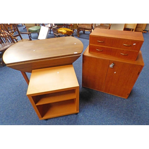 5171 - TEAK TABLE TOP 2 DRAWER CHEST, DROP LEAF TABLE, ETC.