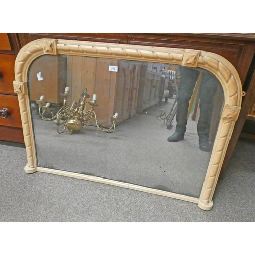 5248 - OVERMANTLE MIRROR WITH DECORATIVE CARVED PAINTED FRAME