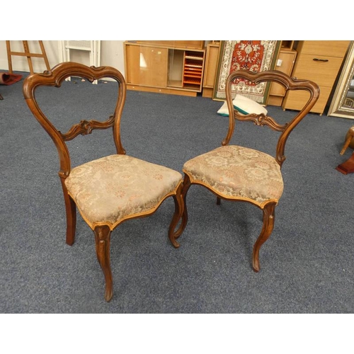 5537 - PAIR OF EARLY 19TH CENTURY MAHOGANY CHAIRS WITH SHAPED BACKS & CABRIOLE SUPPORTS