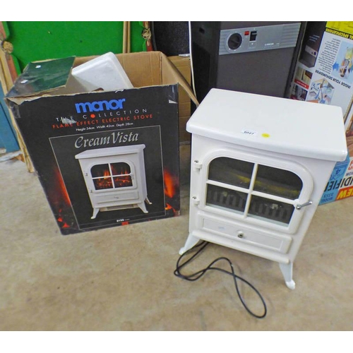 6027 - MANOR FLAME EFFECT ELECTRIC STOVE WITH BOX