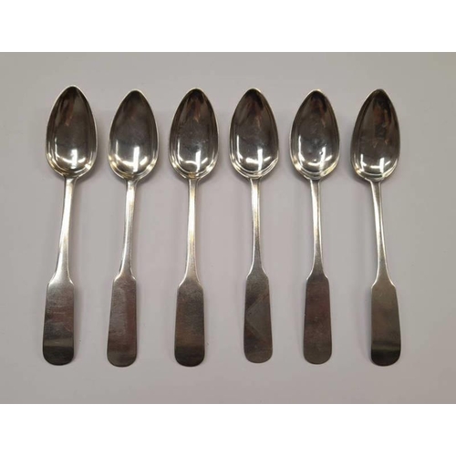 88 - SET OF 6 EARLY 19TH CENTURY SCOTTISH PROVINCIAL SILVER TEASPOONS BY DAVID MANSON, DUNDEE CIRCA 1815 ... 