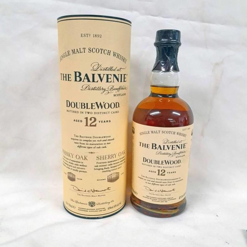 2061 - 1 BOTTLE BALVENIE DOUBLEWOOD 12 YEAR OLD SINGLE MALT WHISKY - 700ML, 40% VOL IN TUBE