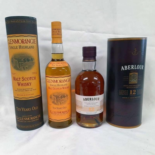 2064 - 2 BOTTLES OF SINGLE MALT WHISKY : ABERLOUR 12 YEAR OLD DOUBLE CASK MATURED - 70CL, 40% VOL IN TUBE &... 