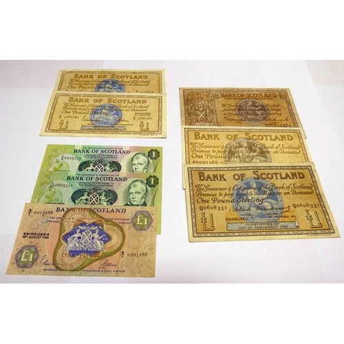 2437 - 1964 BANK OF SCOTLAND ONE POUND BANKNOTE, A/I 0035676, 1966 BANK OF SCOTLAND ONE POUND BANKNOTE, A/T... 