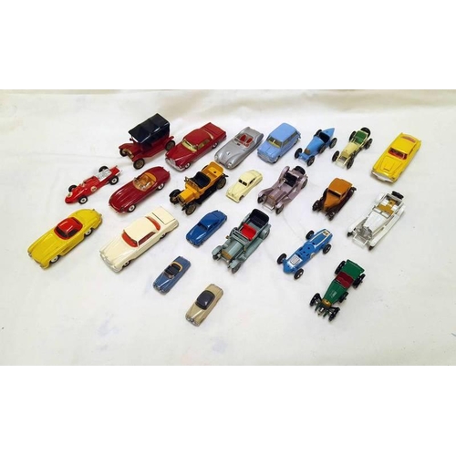 2514 - SELECTION OF PLAYWORN DINKY, CORGI, MATCHBOX ETC MODEL VEHICLES INCLUDING JAGUAR E TYPE, LOTUS MARK ... 