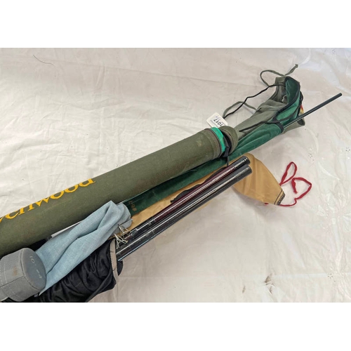 1017 - FISHING RODS TO INCLUDE SHAKESPEARE AGILITY FLY ROD 10' 5# FLY, 1 OTHER AGILITY FLY & 10' 4#, BOB CH... 