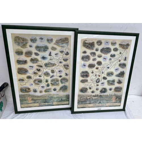 1025K - DAVID ELEY, 2 FRAMED LIMITED EDITION PRINTS, RIVER DEE 184/500 & RIVER SPEY 147/500, 64 X 44.5 CM -2... 