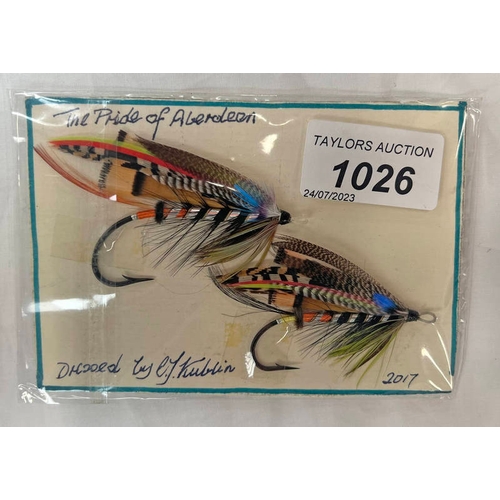 1026 - 2 SALMON FLIES, THE PRIDE OF ABERDEEN DRESSED BY E J KUBLIN 2017