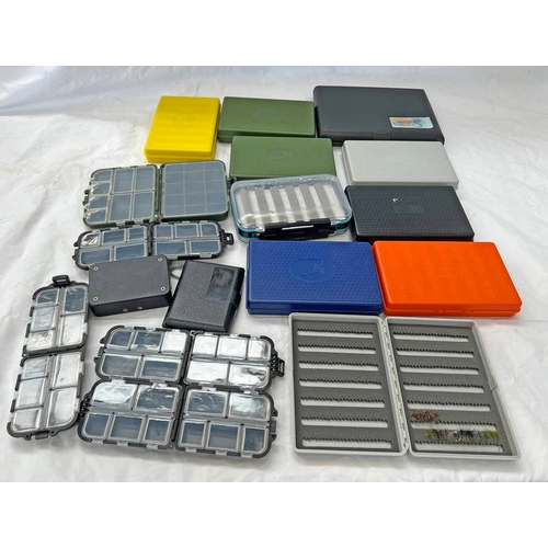 1028 - FLY BOXES TO INCLUDE METAL & PLASTIC EXAMPLES (NO CONTENTS)