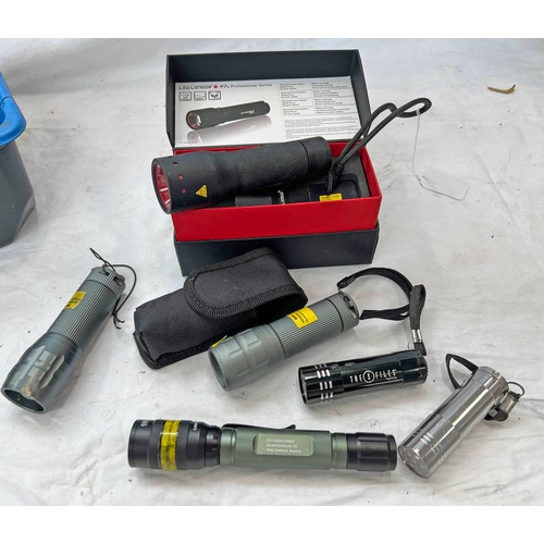 1327 - VARIOUS TORCHES TO INCLUDE 1 LIGHTWAY, LED LENSER P7.2, ETC