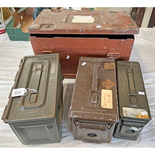 1372 - 4 VARIOUS SIZED AMMO BOXES -4-