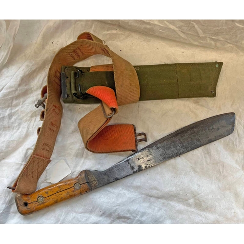 1376 - MARTINDALE NO 2 MACHETE WITH 32.7CM LONG BLADE WITH ITS SHEATH & A BELT