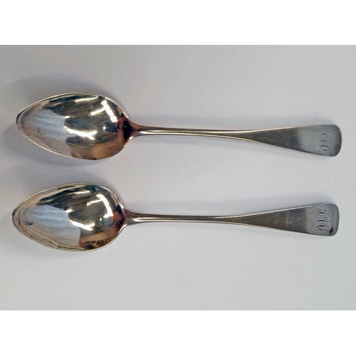 150 - PAIR OF 19TH CENTURY SCOTTISH PROVINCIAL SILVER TEASPOONS BY GEORGE ELDER, BANFF CIRCA 1810