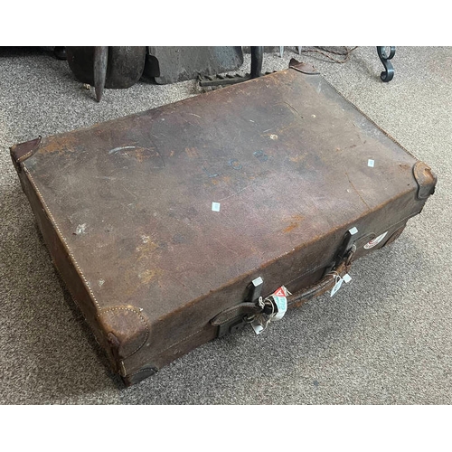 1654 - LEATHER SUITCASE