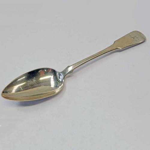 18 - 19TH CENTURY SCOTTISH PROVINCIAL SILVER TABLESPOON BY ALEXANDER CAMPBELL, GREENOCK, CIRCA 1820