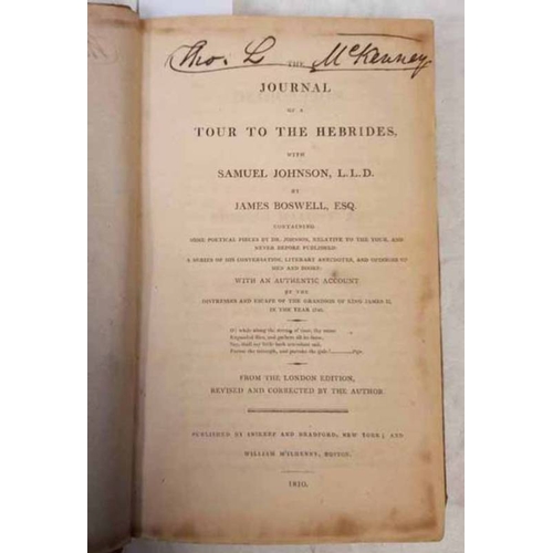 2043 - THE JOURNAL OF A TOUR TO THE HEBRIDES WITH SAMUEL JOHNSON BY JAMES BOSWELL, FULLY LEATHER BOUND - 18... 