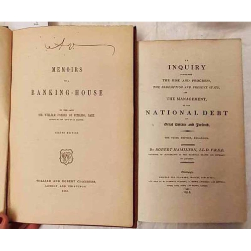 2054 - MEMOIRS OF A BANKING HOUSE BY SIR WILLIAM FORBES - 1860, AN INQUIRY CONCERNING THE RISE AND PROGRESS... 