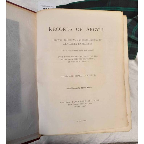 2083 - RECORDS OF ARGYLL, LEGENDS, TRADITIONS AND RECOLLECTIONS OF ARGYLLSHIRE HIGHLANDERS WITH NOTES ON TH... 