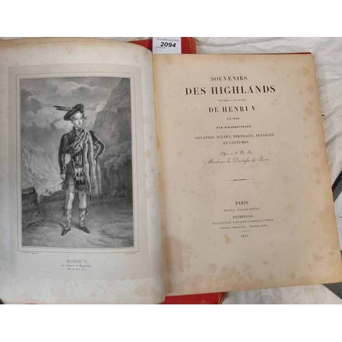 2094 - SOUVENIRS DES HIGHLANDS VOYAGE A LA SUITE DE HENRI V EN 1832 BY D'HARDIVILLER - 1835