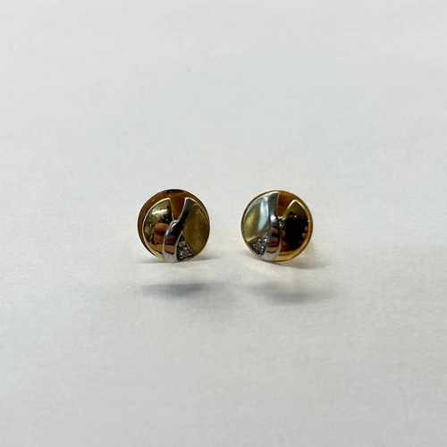 213 - PAIR 9CT GOLD DIAMOND SET EAR STUDS - 2.6 G