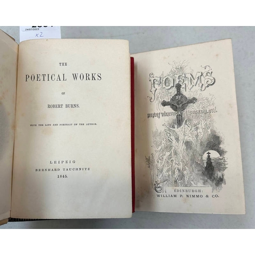 2334 - THE POETICAL WORK OF ROBERT BURNS, GIULIO GIANNINI FULL VELLUM BINDING - 1845 AND THE POETICAL WORKS... 