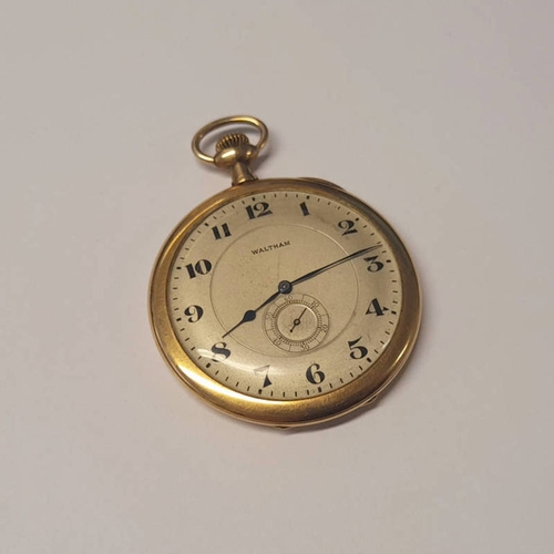 278 - EARLY 20TH CENTURY WALTHAM SLIM POCKETWATCH WITH SUBSIDIARY SECONDS DIAL