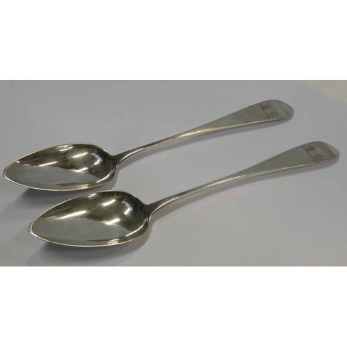 280 - PAIR OF EARLY 19TH CENTURY SCOTTISH PROVINCIAL SILVER TABLESPOONS BY ROBERT KEAY OF PERTH CIRCA 1800