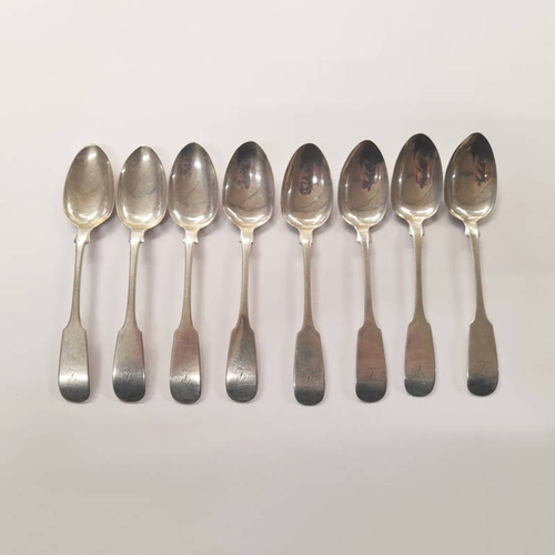 375 - SET OF 8 SCOTTISH PROVINCIAL SILVER TEASPOONS BY ALEXANDER CAMERON, DUNDEE, CIRCA 1830 -  115 G