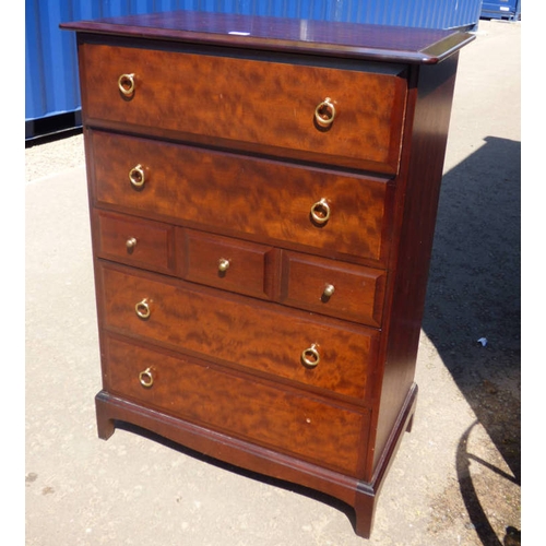 5198 - STAG MAHOGANY CHEST OF 4 LONG & 3 SHORT DRAWERS.  112 CM TALL X 82 CM WIDE