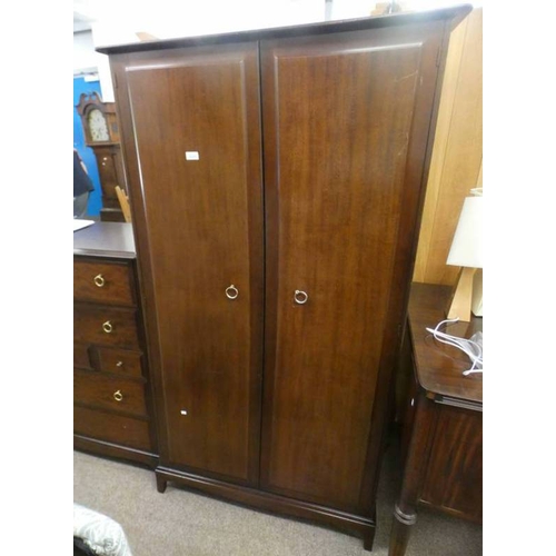 5201 - STAG MAHOGANY 2 DOOR WARDROBE . 177 CM TALL