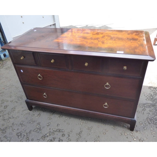 5202 - STAG MAHOGANY CHEST OF 4 SHORT OVER 2 LONG DRAWERS.  72 CM TALL X 106 CM WIDE