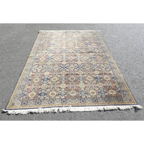 5347 - MIDDLE EASTERN CARPET WITH BLUE AND GOLD FLORAL PATTERN, 352 CM LONG X 246 CM WIDE