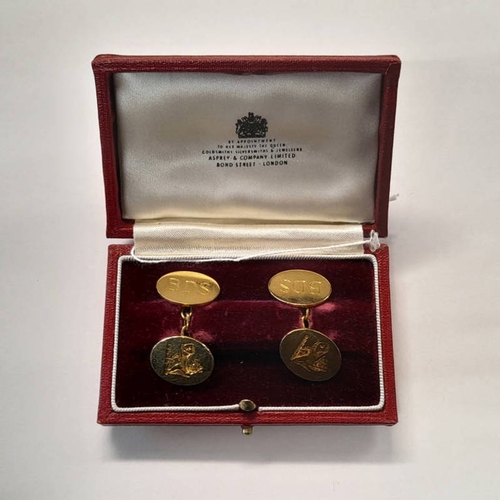 54 - CARTIER: PAIR OF 18CT GOLD CUFFLINKS BY CARTIER, LONDON 1972 IN AN ASPREY BOX - 19G