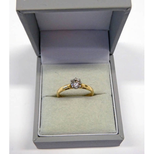 55 - 18CT GOLD DIAMOND SET RING 0.42 CARAT