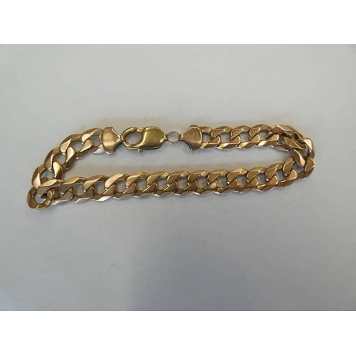 63 - 9CT GOLD FLATLINK BRACELET - 28.9G