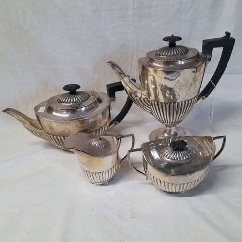 715 - SILVER 4 PIECE TEA SERVICE BY MARTIN HALL & CO SHEFFIELD 1924 - 1830G