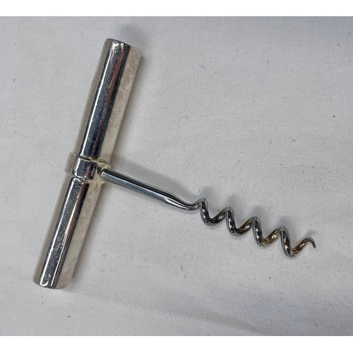 84 - MODERN SILVER HANDLED CORKSCREW