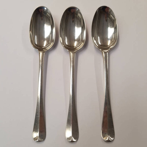 9 - SET OF 3 VICTORIAN SILVER DESSERT SPOONS BY REID & SONS, NEWCASTLE 1874 - 130G