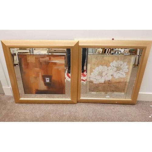 1146 - 2  GILT FRAMED MIRROR EDGED PRINTS, 67 X 67 CM  - **** SOLD PLUS VAT ON THE HAMMER PRICE