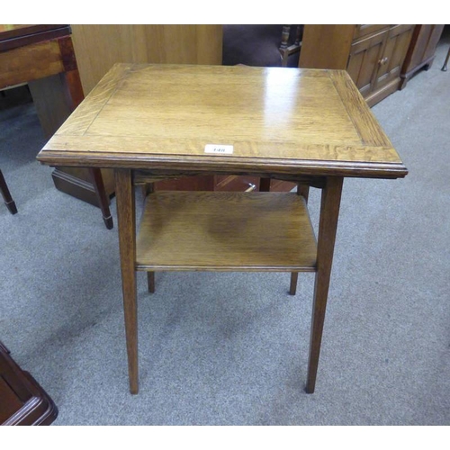 148 - OAK FLIP TOP TEA TABLE WITH UNDERSHELF