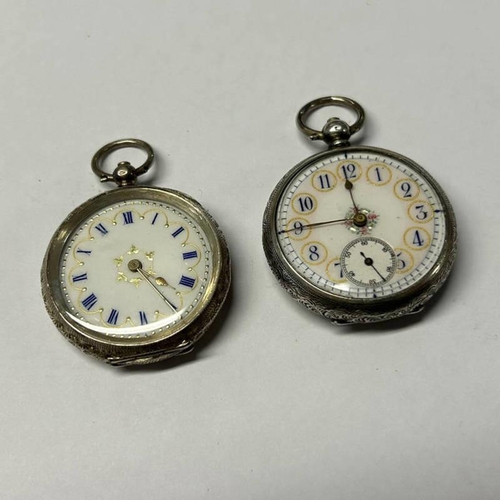 3062 - FOB WATCH WITH DECORATIVE DIAL THE CASE MARKED GUIVRE & 1 OTHER THE CASE MARKED 935