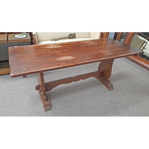 51 - OAK REFECTORY TABLE, 183CM LONG